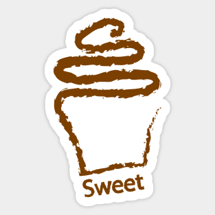 Chocolate Cupcake drawing Sticker